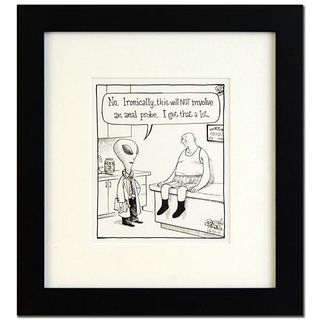 Bizarro - "Probe" is a Framed Original Pen & Ink Drawing, by Dan Piraro, Hand Signed by the Artist with COA!