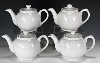 4 SMALL PERSONAL SIZE CERAMIC TEAPOTS