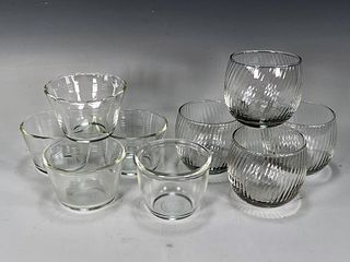 PYREX GLASS CUSTARD CUPS & GLASS VOTIVES