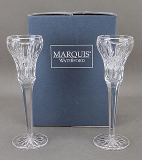 MARQUIS WATERFORD CANTERBURY CANDLESTICKS IN BOX