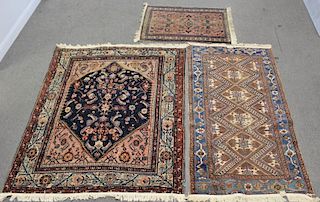 Lot of 3  Antique Handmade Scatter Carpets / Rugs.