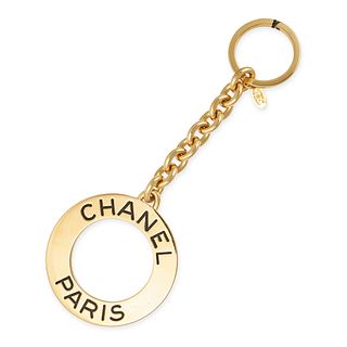 CHANEL PARIS VINTAGE KEYCHAIN Condition grade B+. 24ct gold plated keychain with 'CHANEL PARIS'...