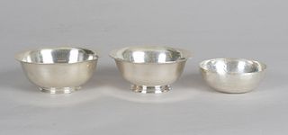 Three Arts and Crafts Sterling Bowls