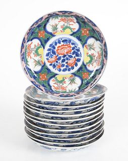 A Set of Japanese Porcelain Imari Plates
