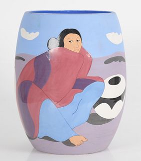 R. C. Gorman (1932 - 2005) Ceramic Vase