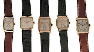 Hamilton Wrist Watches in a Group of Five 