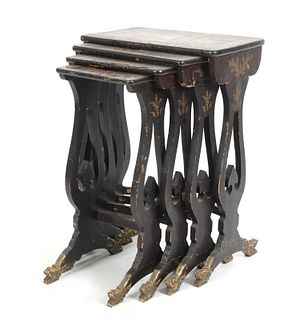 Nest Chinese Export Lacquer Occasional Tables