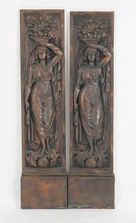 Pair of Neoclassical Style Cast Relief Plaques