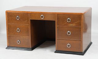 An Art Deco Birdseye Maple Executives' Desk
