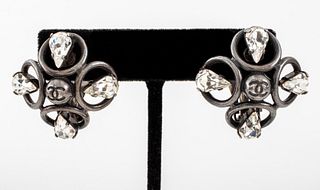 Chanel Runway Quatrefoil Clip Earrings, 1996
