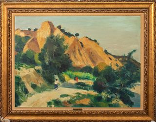 Gaston Sebire "Route en Rousillon" Oil on Canvas