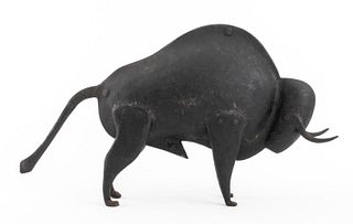 Modernist Welded Metal Bull Sculpture