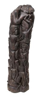 African Makonde Ujamaa Ebony Wood Sculpture