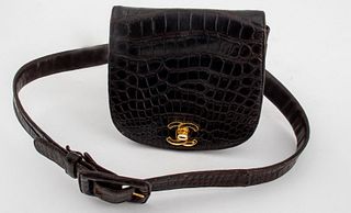 Vintage Chanel Alligator Leather Waist Bag