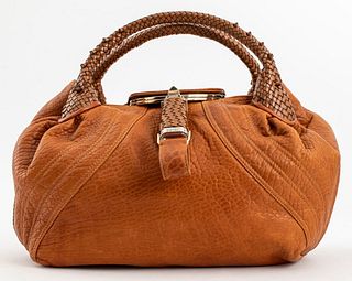 Fendi Brown Leather Large "Spy" Bag