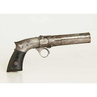 Antique Robbins & Lawrence Ribbed Barrel 5 Shot Revolver