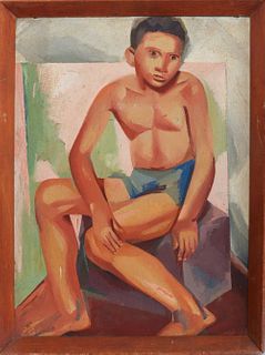 Gino Conti "Mexican Boy" Figurative Oil on Panel
