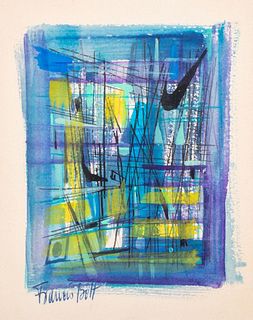 Francis Bott Abstract Gouache on Paper, 1953