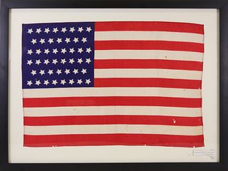 Framed 46 Star American Flag Commemorating the 46th State of the Union