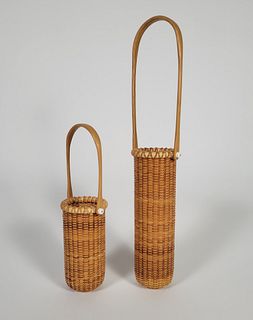 Two Bill and Judy Sayle Nantucket Basket Flower Bud Vases