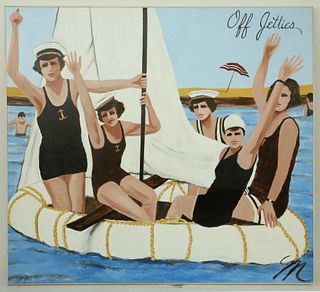 Molly Dee Oil on Canvas "Off Jetties - Nantucket"