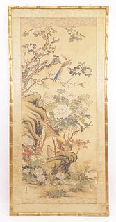 Chinese Painting of Birds and Flowers, late 19th Century