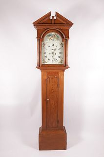 Antique American Pine Tall Case Clock, 19th Century