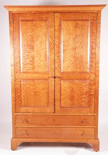 Signed Stephen Swift Exotic Wood Armoire, circa 2000