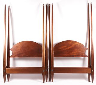 Pair of Stephen Swift Mahogany Twin Four Poster Beds