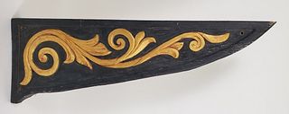 Carved and Painted Ship's Trailboard Mockup Sample