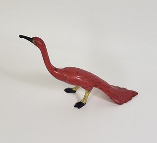 Antique Figural Cast Iron Scarlet Ibis Bird Doorstop