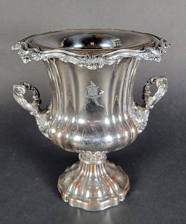 Antique 19th C. English Sheffield Silver Plate Wine Cooler