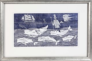 John Lochtefeld Limited Edition Etching on Paper "Ahab"