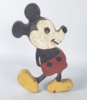 Vintage Art Metal Figural Mickey Mouse Doorstop