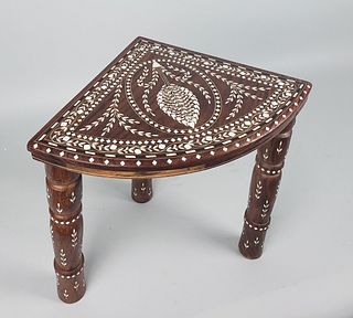 Anglo-Indian Diamond Cut Bone Inlaid Side Table