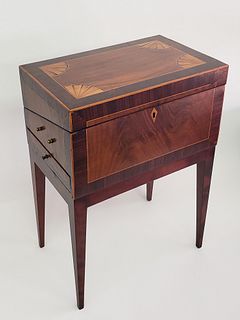 Antique English Satinwood Inlaid Lap Desk Side Table, 19th century