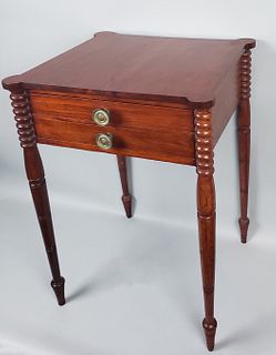 Antique American Sheraton Two Drawer Night Stand, 19th century