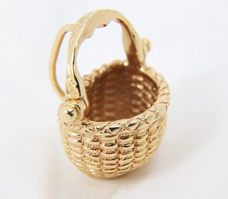 Vintage 14K Gold Bill Rowe Nantucket Basket Jewelry Pendant