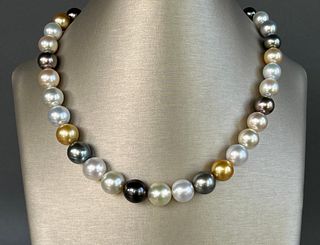 Multi-color Tahitian and South Sea Pearl Necklace