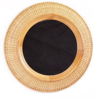 Ritch Leone Round Nantucket Basket Weave Mirror