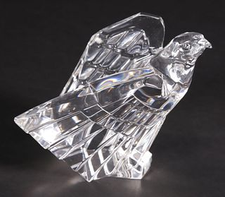 Signed Steuben Clear Glass Eagle