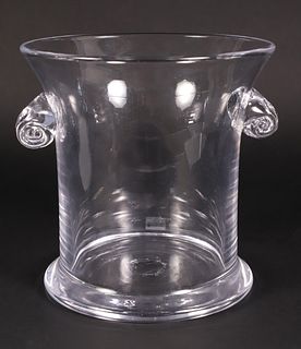 Simon Pearce Glass Champagne Bucket with Applied Handles
