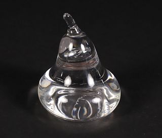 Signed Steuben Clear Glass Pear