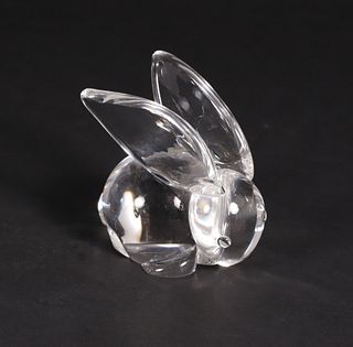 Signed Steuben Clear Glass Bunny Rabbit