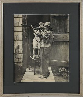 H.S. Wyer Photograph of Nantucket's Billy Bowen and Child Titled "Boyhood's Outlook"