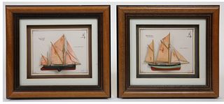 Brian Martin Pair of Miniature Ship's Models Framed