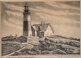Signed Ruth Haviland Sutton Sankaty Head Light Nantucket Print