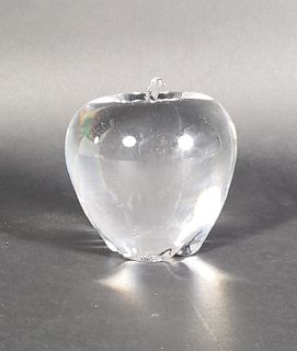 Signed Steuben Clear Crystal Figural Apple