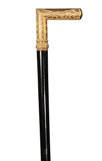 Lady's Gold Filled Repousse and Engraved L-Grip Cane, circa 1885