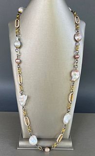 Fresh Water Baroque Pearl Sterling Silver Necklace